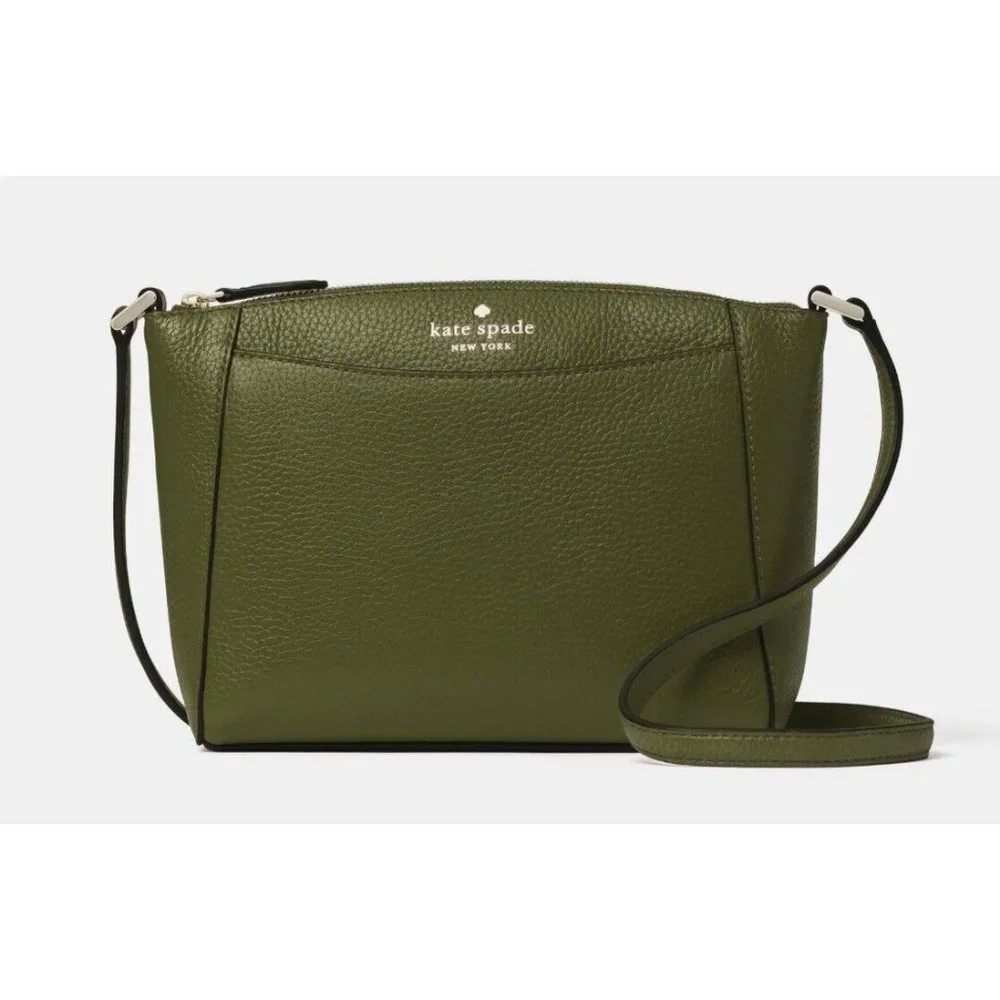 New Kate Spade Monica Pebbled Leather Crossbody Enchanted Green